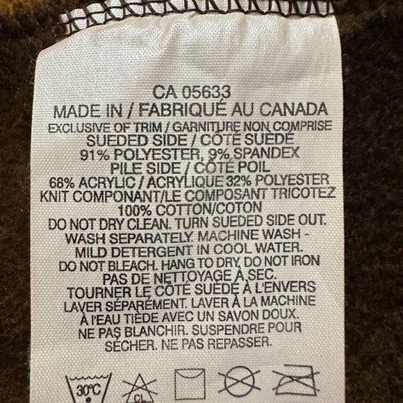 ROBERT KITCHEN CANADA Faux Suede Orange Brown Leaf Full Zip Cardigan Size Large - Picture 6 of 11